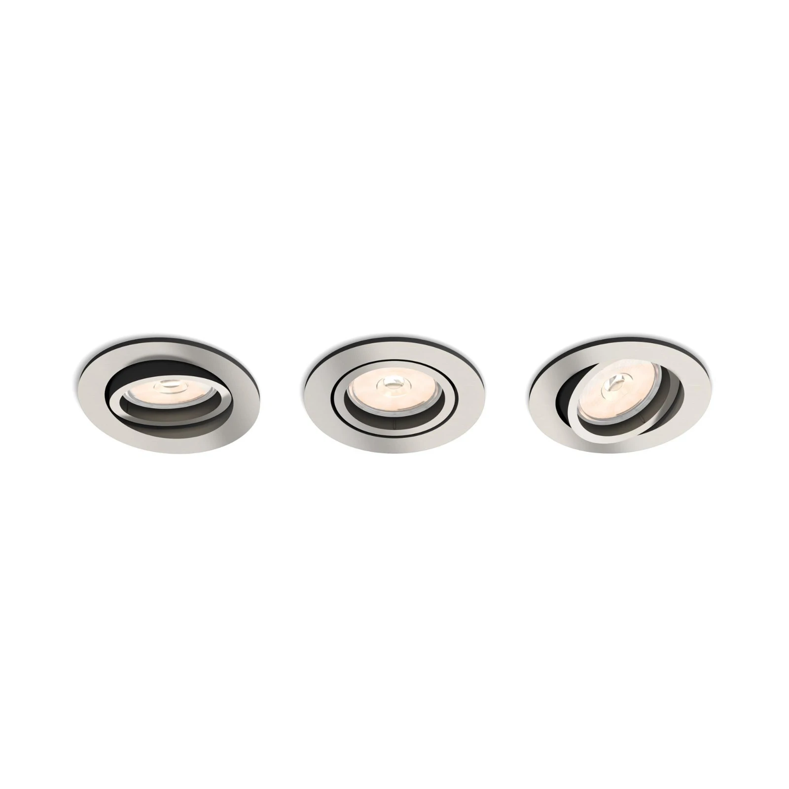 Philips LED-Inbouwspot Donegal rond 5.5W mat chroom (3 stuks)