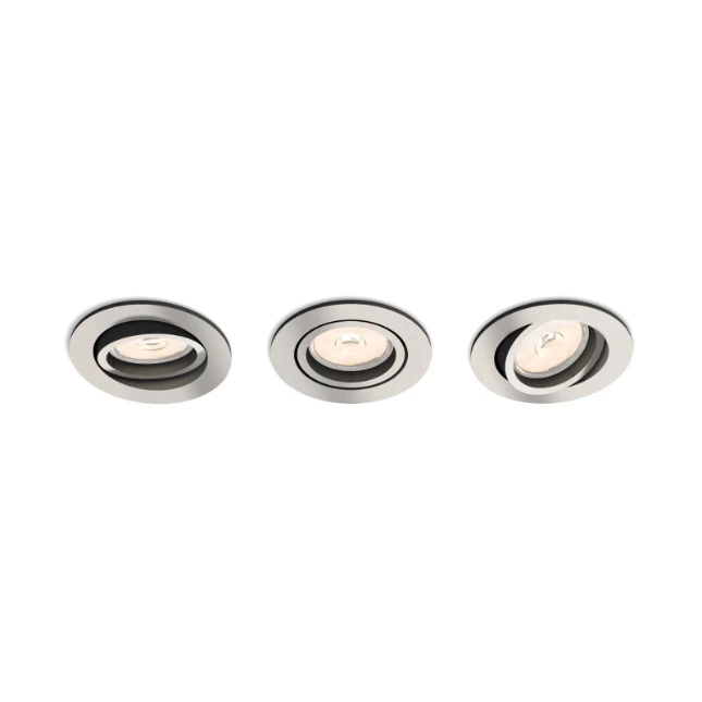 Philips LED-Inbouwspot Donegal rond 5.5W mat chroom (3 stuks)