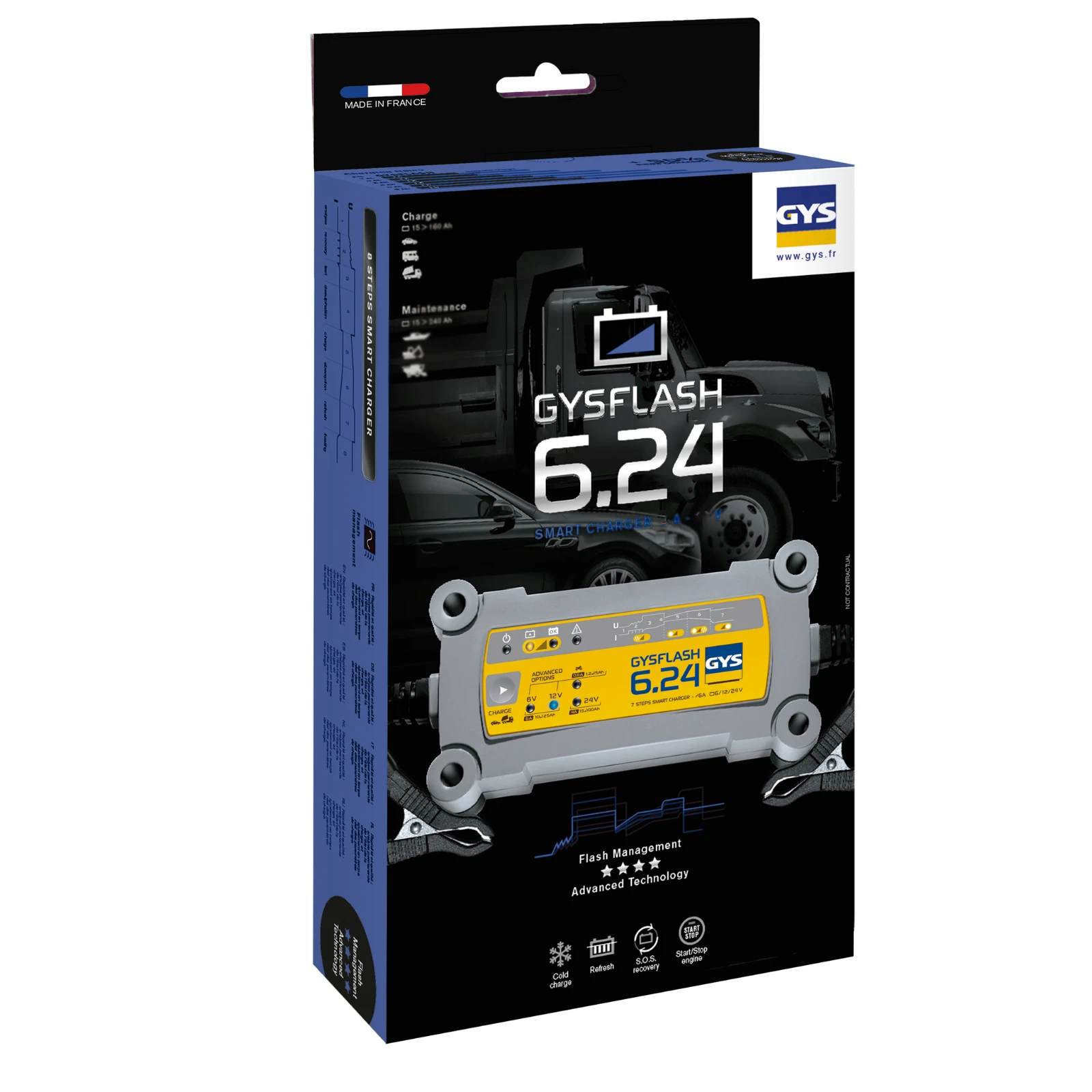 GYS Acculader GYSFLASH 6.24 6/12/24V