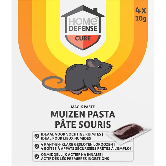 Home Defense Muizenlokdoos met pasta  (4 stuks)