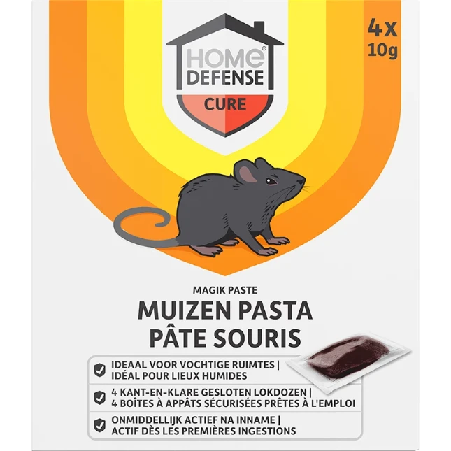 Home Defense Muizenlokdoos met pasta  (4 stuks)