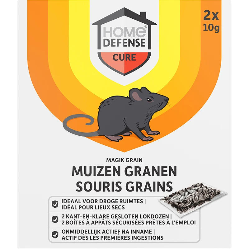 Home Defense Muizenlokdoos met granen (2 stuks)