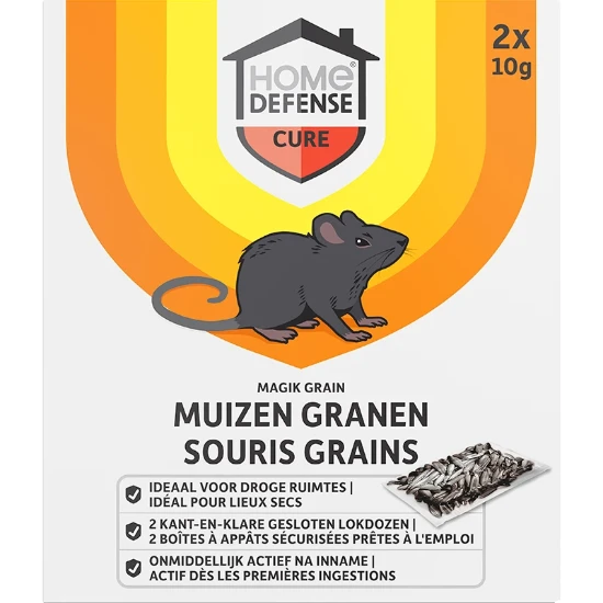 Home Defense Muizenlokdoos met granen (2 stuks)