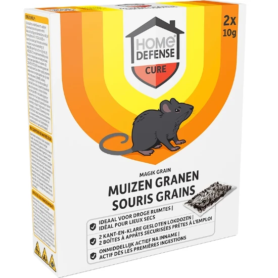 Home Defense Muizenlokdoos met granen (2 stuks)