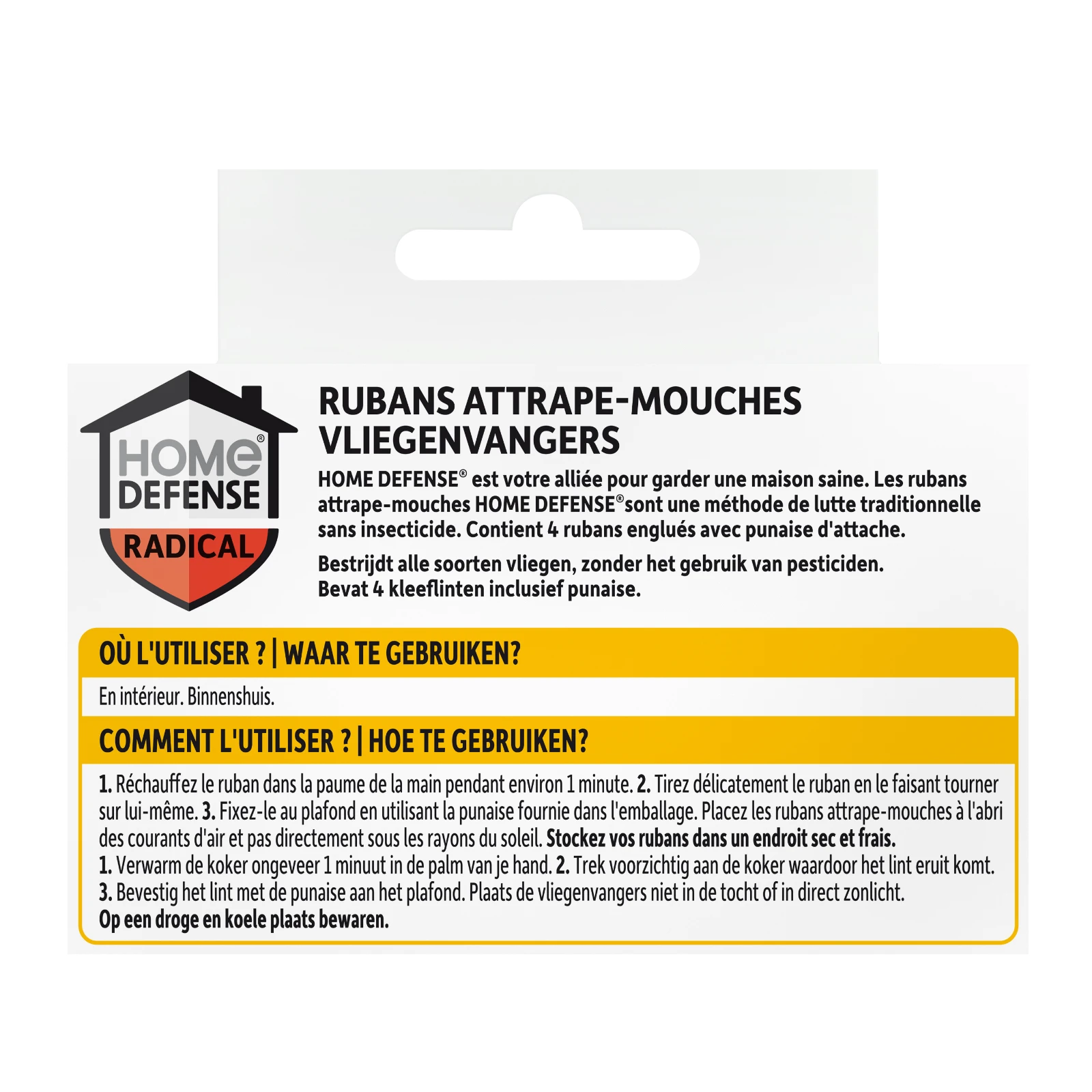 Home Defense Vliegenvangers kleeflinten  (4 stuks)