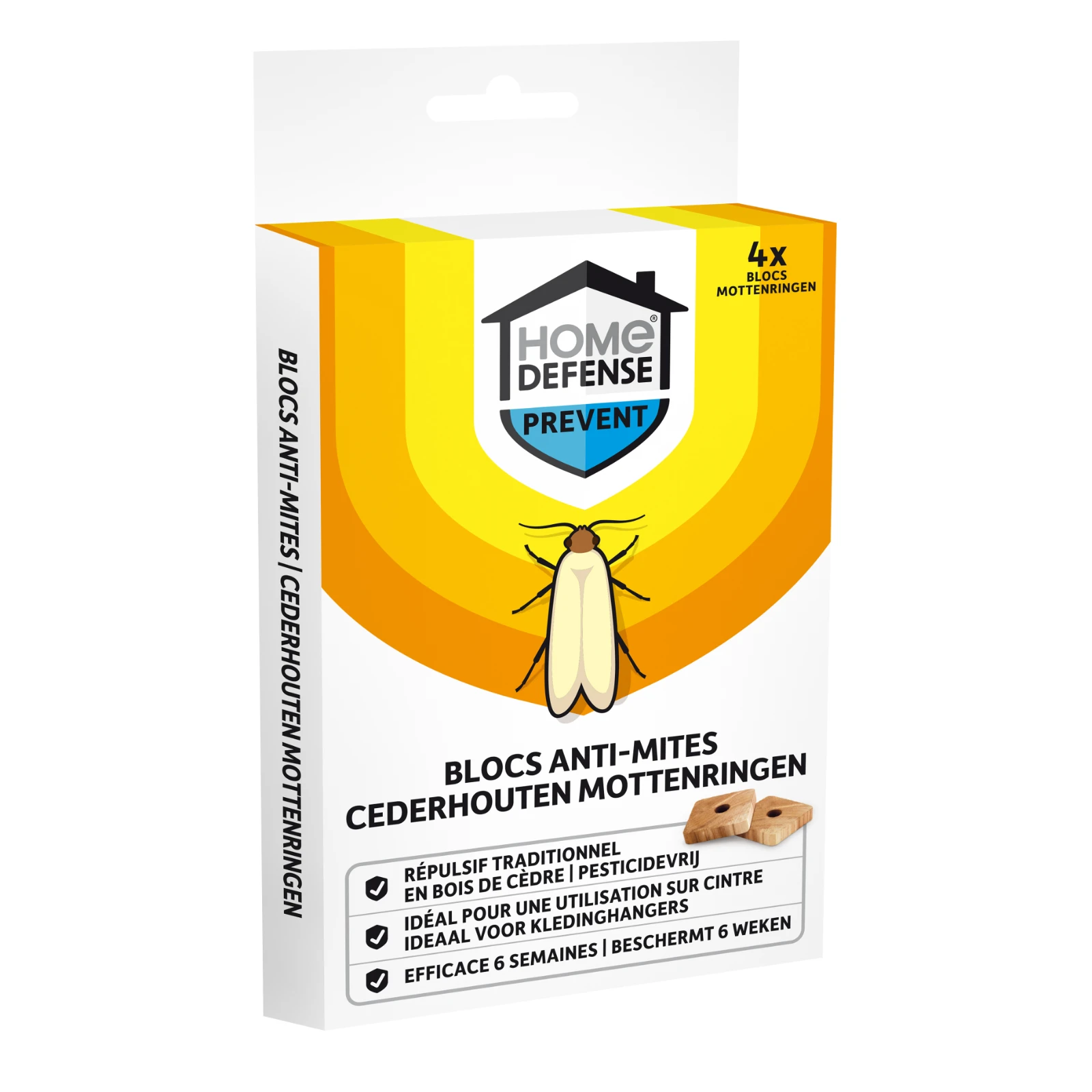 Home Defense Kledingmotten ringen  (4 stuks)
