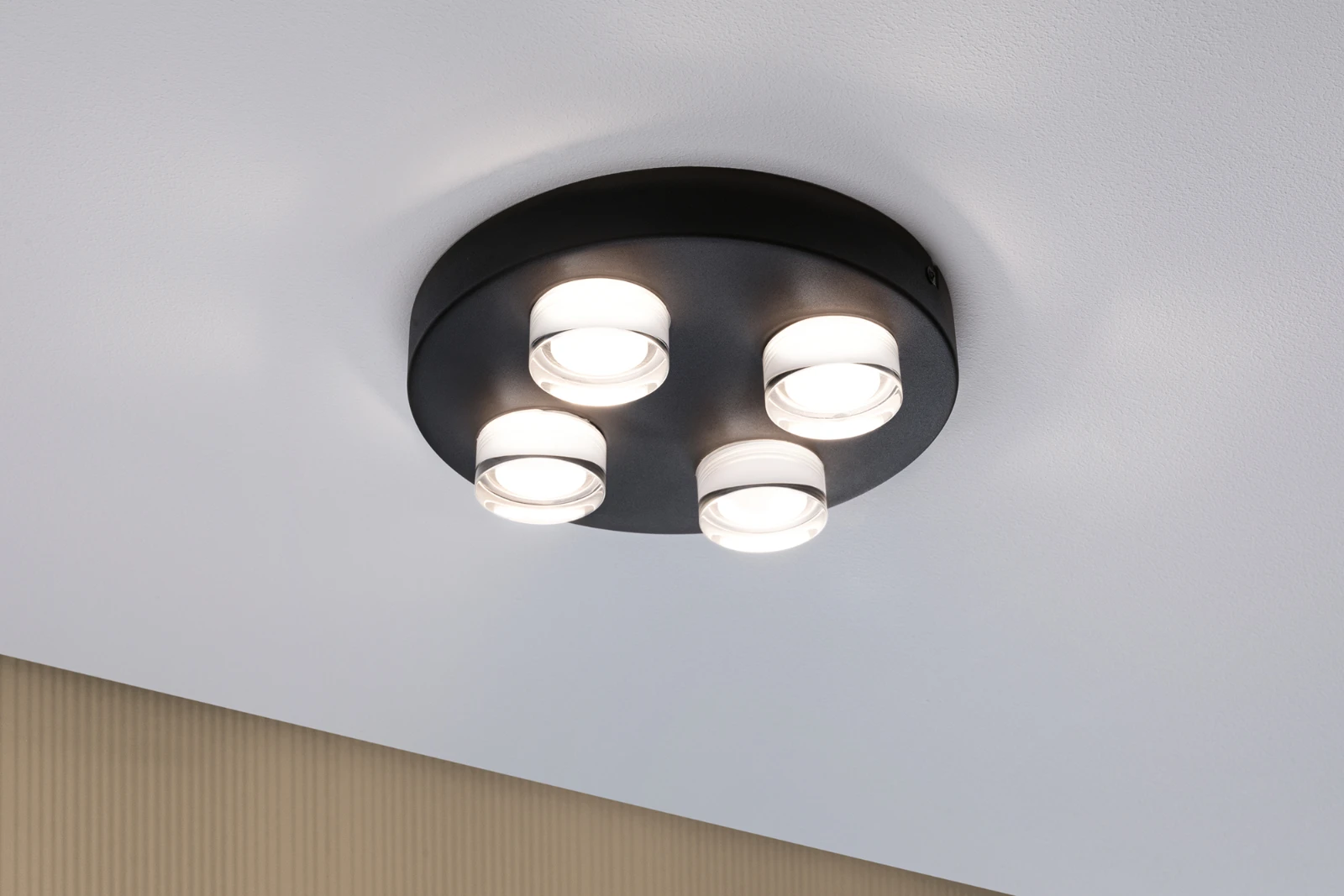 Paulmann Wand- en plafondlamp Kame IP44 zwart