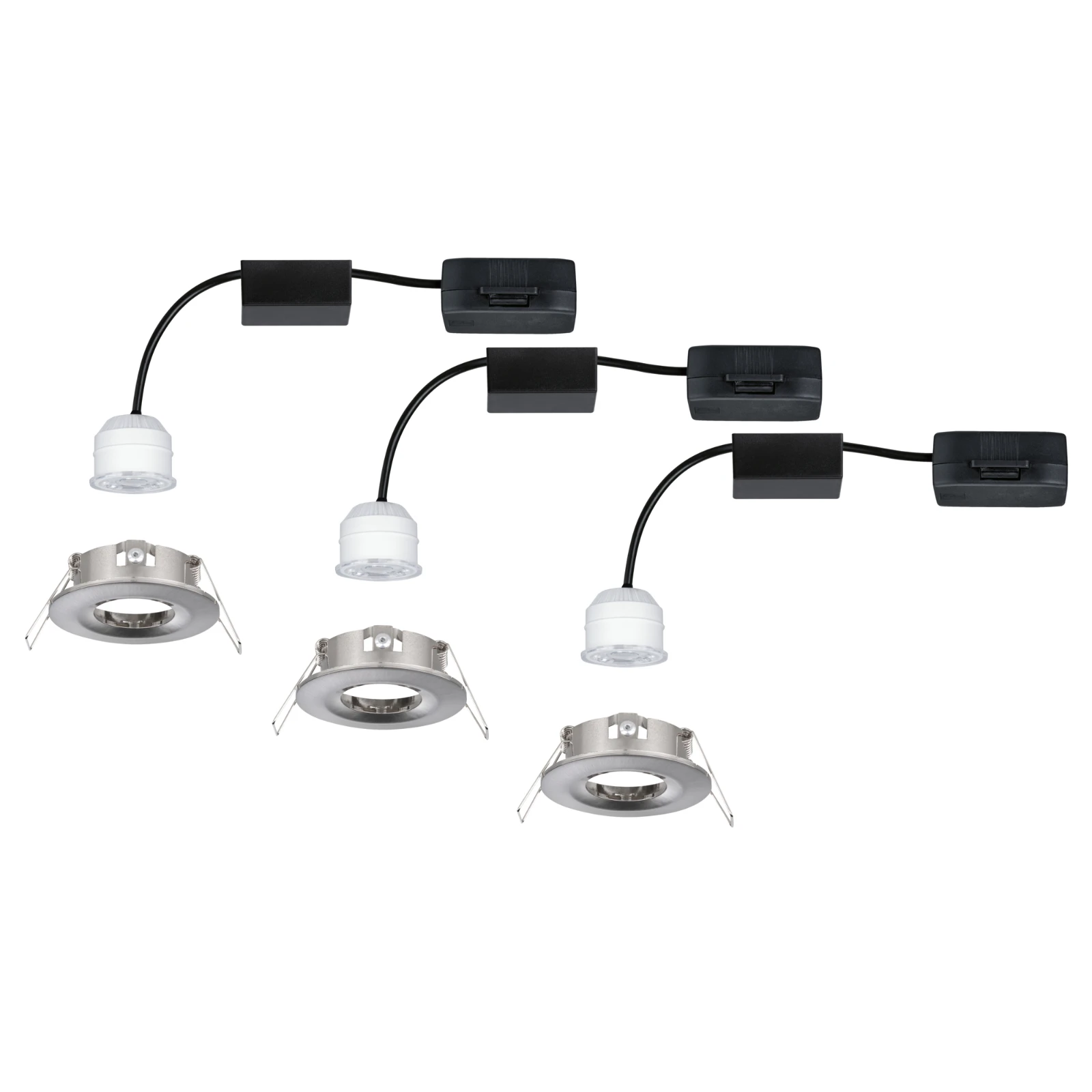 Paulmann LED-inbouwlamp Nova Mini Coin basisset staal O65mm - 3-spots