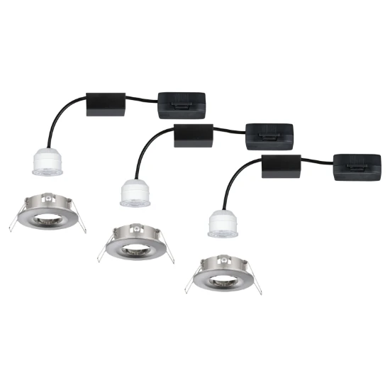 Paulmann LED-inbouwlamp Nova Mini Coin basisset staal O65mm - 3-spots