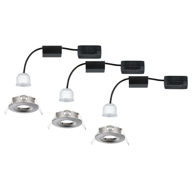 Paulmann LED-inbouwlamp Nova Mini Coin basisset staal O65mm - 3-spots