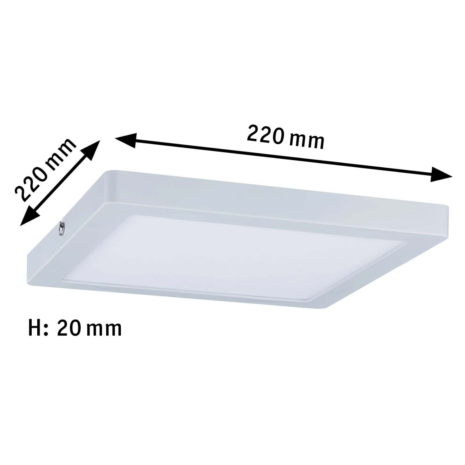 Paulmann LED-paneel Atria 220x220mm 20W 2700K wit