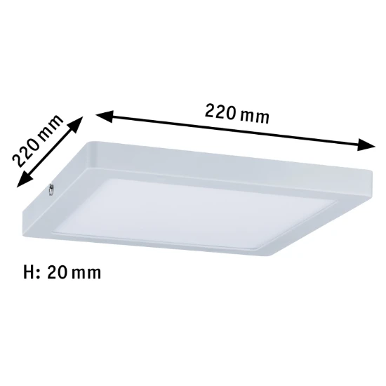 Paulmann LED-paneel Atria 220x220mm 20W 2700K wit