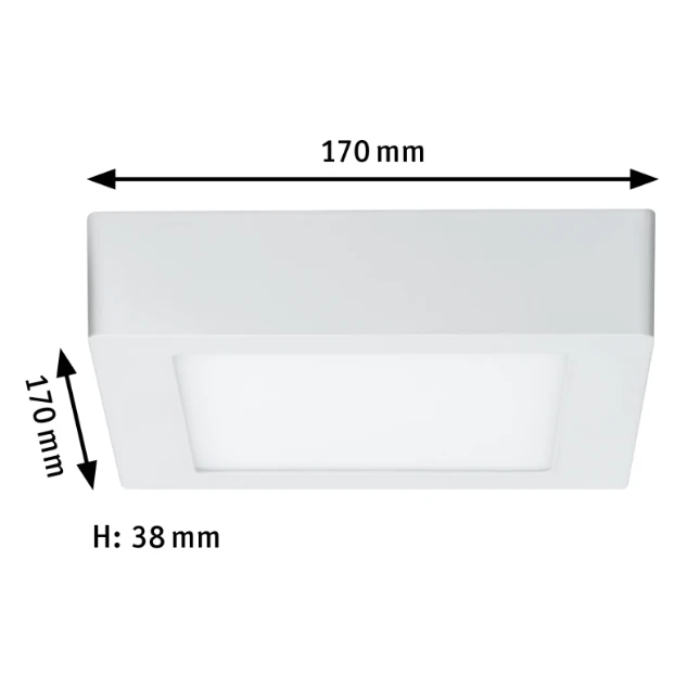 Paulmann LED-paneel Lunar 170x170mm 11W 3000K wit