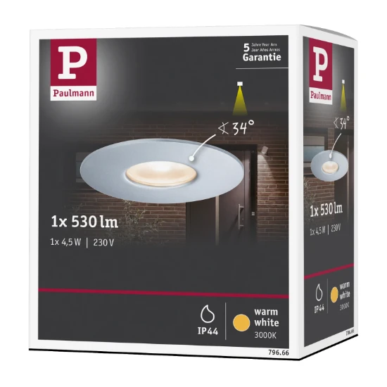 Paulmann Outdoor LED-inbouwspot IP44 4,4W 3000K zilver