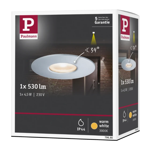 Paulmann Outdoor LED-inbouwspot IP44 4,4W 3000K zilver
