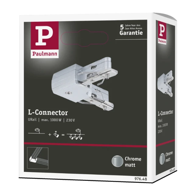 Paulmann URail LED L-stukverbinding 1.000W chroom mat
