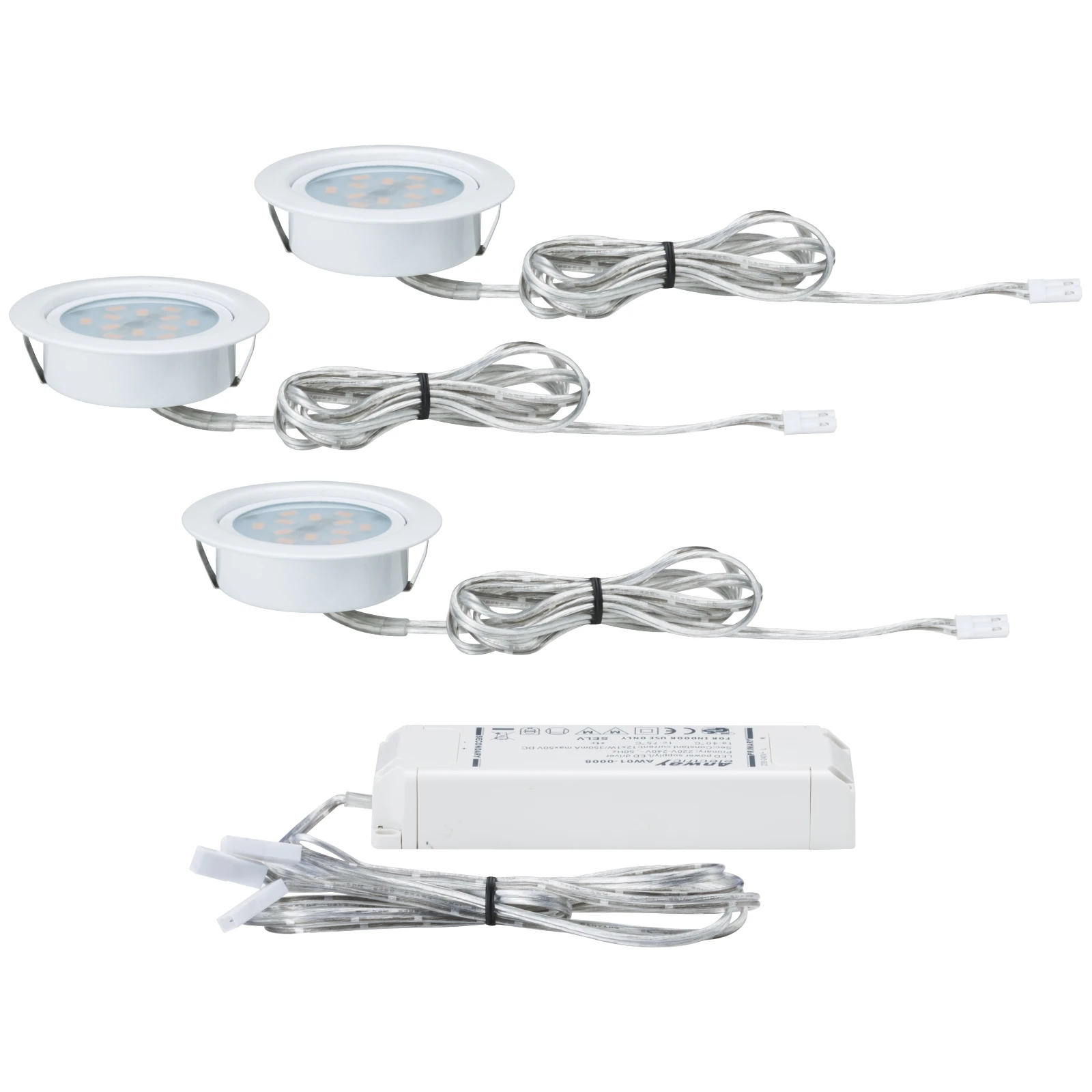 Paulmann Meubel inbouwspot LED 4,5W wit/metaal O65mm (set van 3)