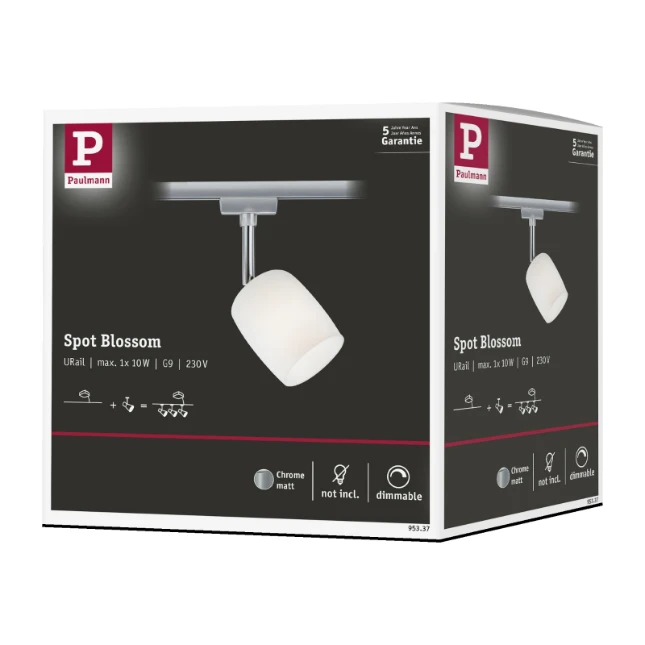 Paulmann URail Spot Blossom 10W G9 dimbaar chroom mat/satijn
