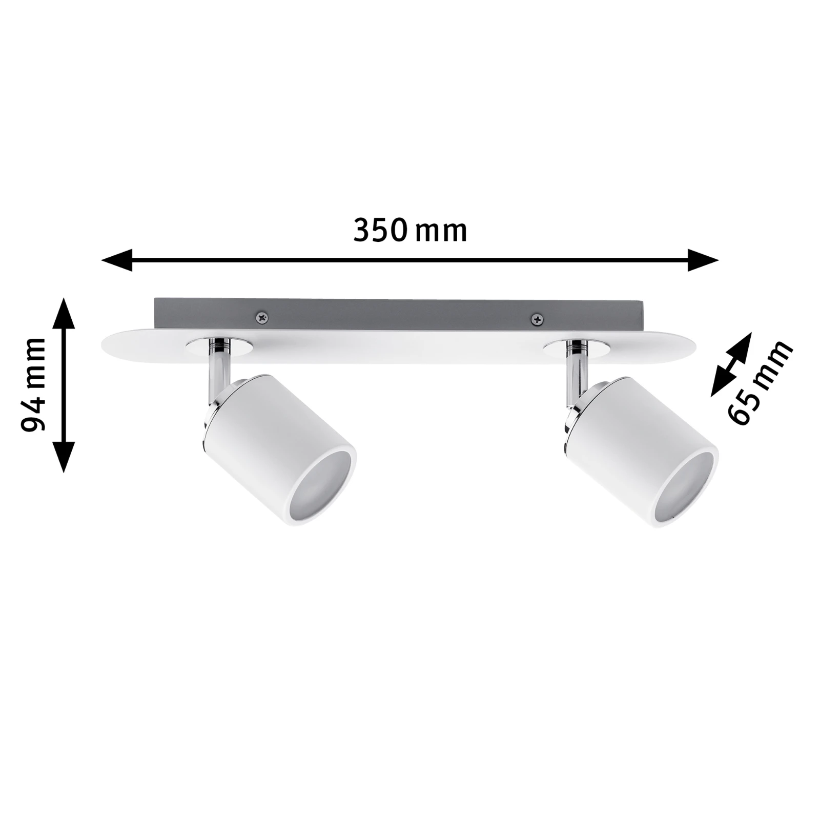 Paulmann Spotlight Tube IP44 10W GU10 wit - 2-spot