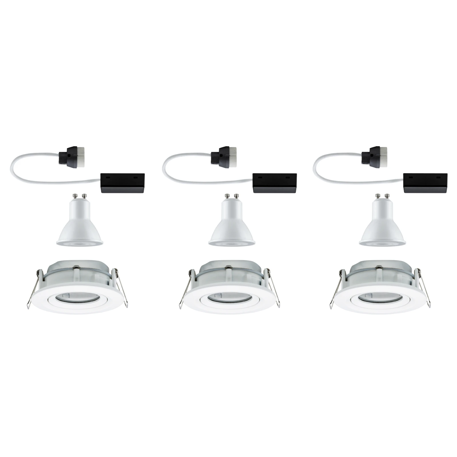 Paulmann LED-inbouwspot Nova IP65 7W GU10 wit O93mm - 3-spots