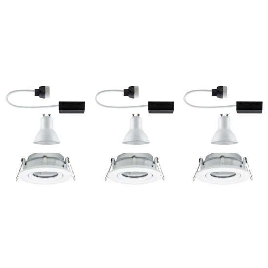 Paulmann LED-inbouwspot Nova IP65 7W GU10 wit O93mm - 3-spots