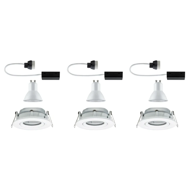 Paulmann LED-inbouwspot Nova IP65 7W GU10 wit O93mm - 3-spots