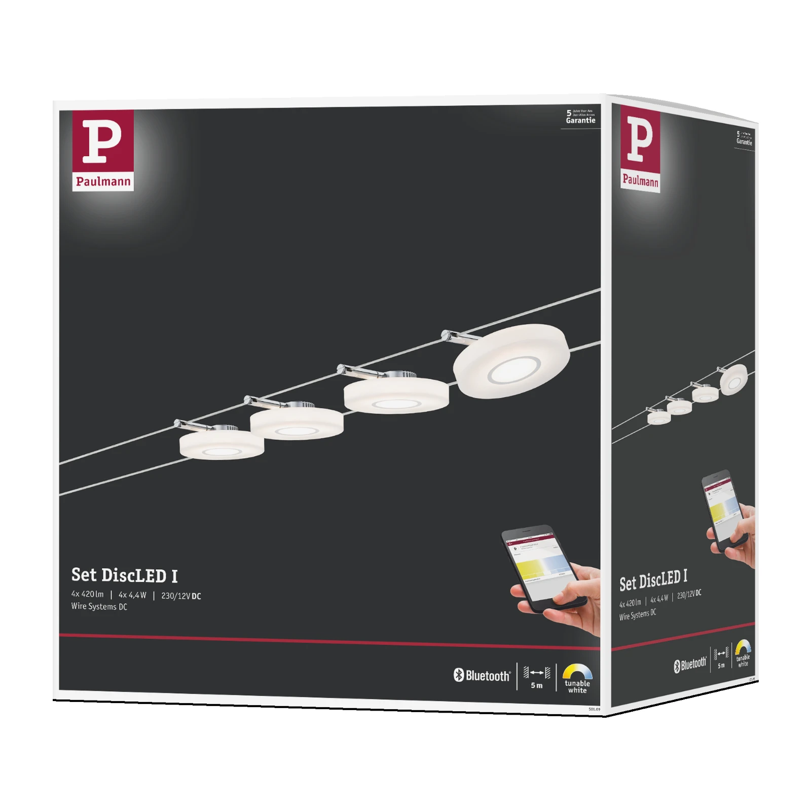 Paulmann LED-kabelsysteem DiscLED I basisset 4x4W tunable white
