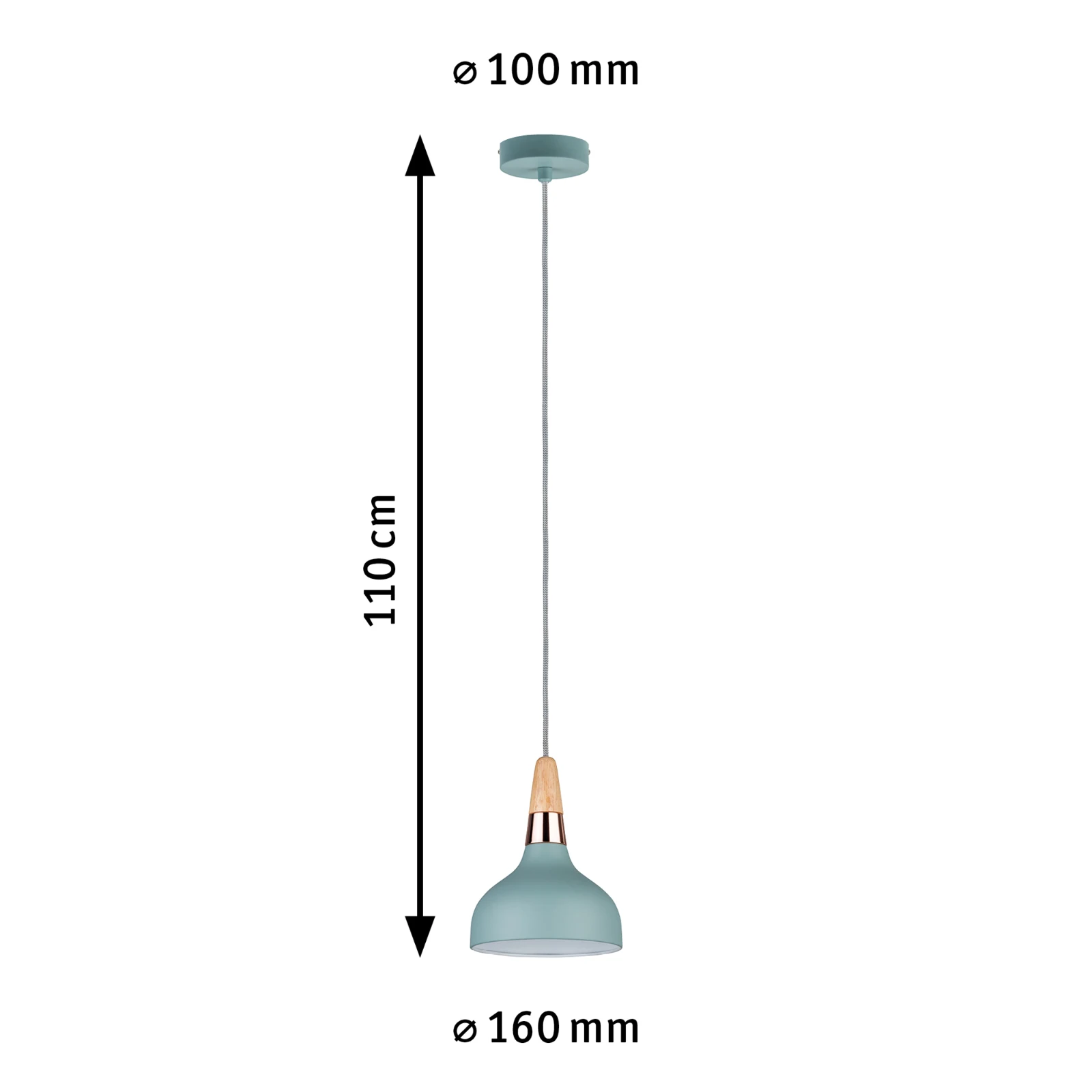Paulmann Neordic Hanglamp Juna O16cm 20W E14 mint/koper