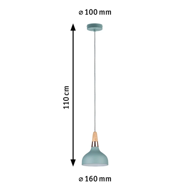 Paulmann Neordic Hanglamp Juna O16cm 20W E14 mint/koper