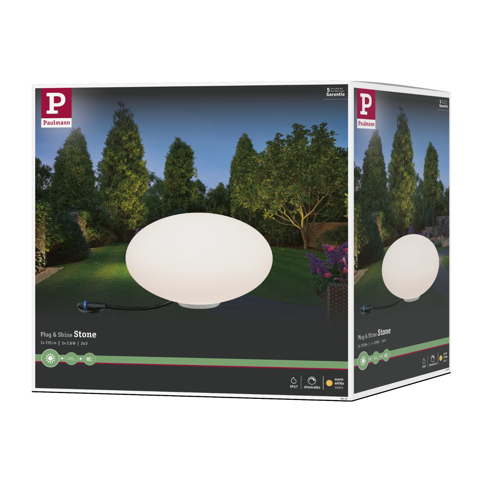Paulmann Outdoor Tuinbol Stone IP67 3000K LED