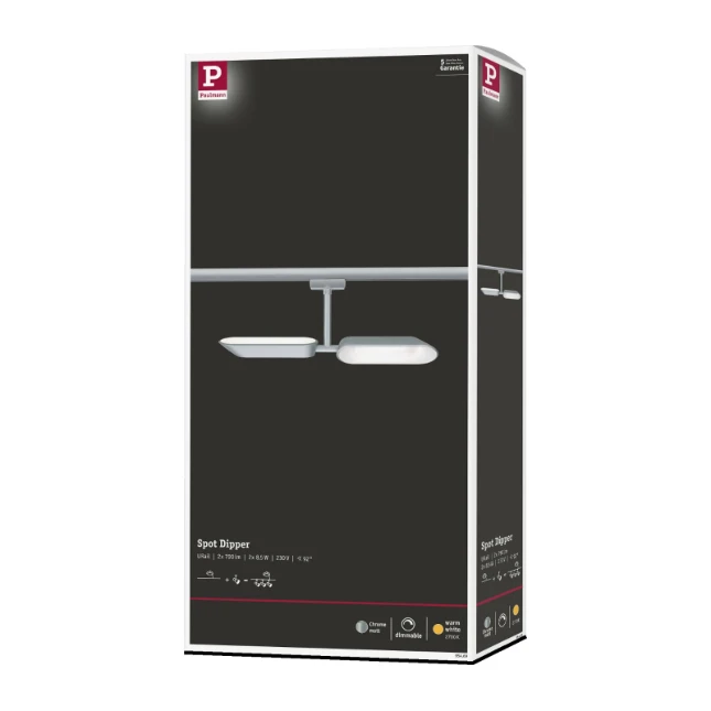 Paulmann URail LED-spot Dipper 2x8W 2700K dimbaar chroom mat