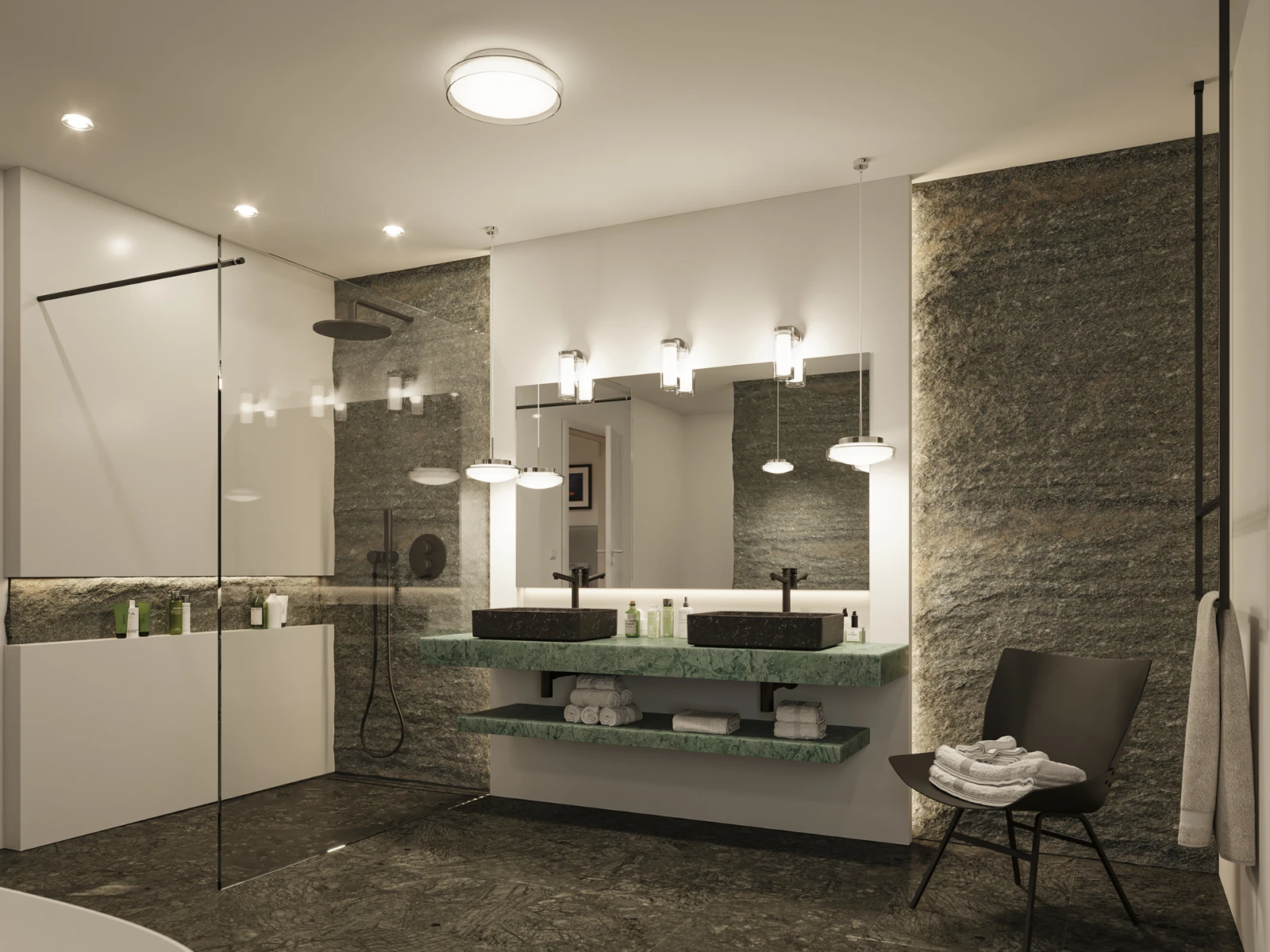 Paulmann LED-hanglamp Luena 3000K IP44 glas/chroom