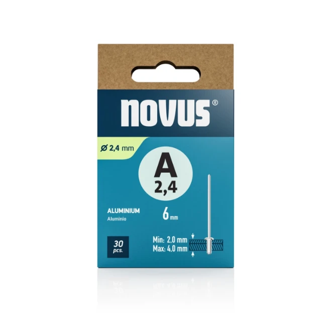Novus Blindklinknagel A2,4x6 mm Aluminium (30 stuks)