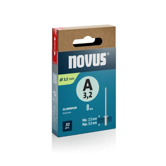 Novus Blindklinknagel A3x8 mm Aluminium (30 stuks)