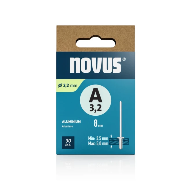 Novus Blindklinknagel A3x8 mm Aluminium (30 stuks)