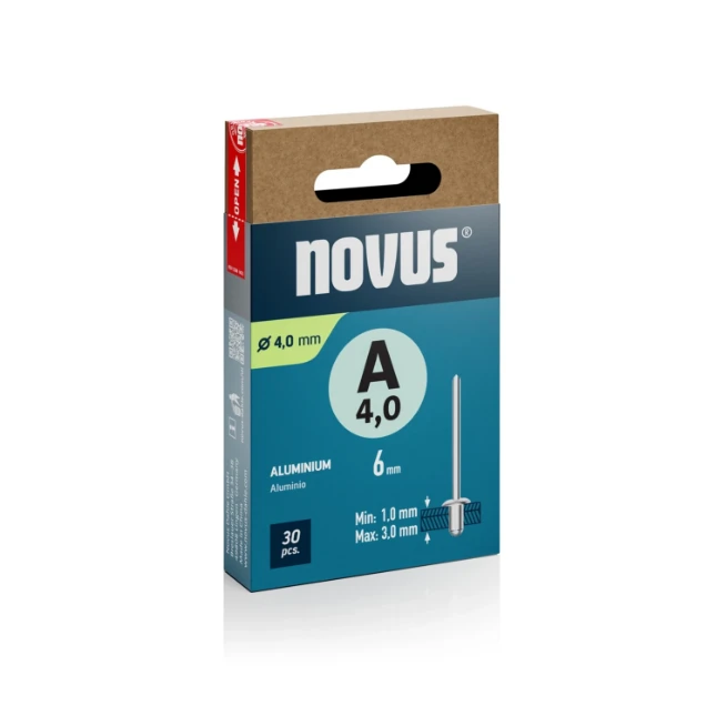 Novus Blindklinknagel A4x6 mm Aluminium (30 stuks)