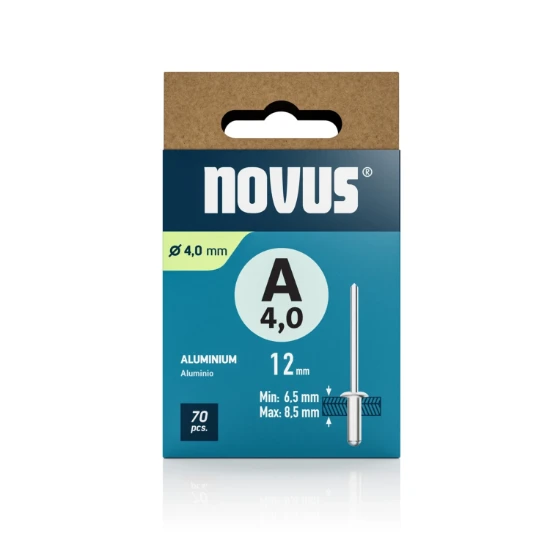 Novus Blindklinknagel A4x12 mm Aluminium (70 stuks)