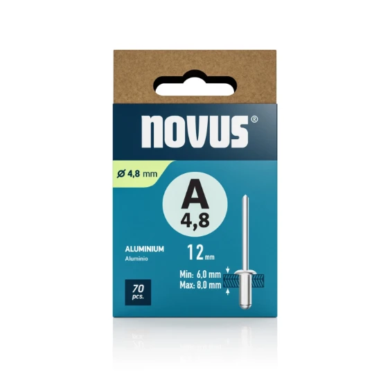 Novus Blindklinknagel A4,8x12 mm Aluminium (70 stuks)