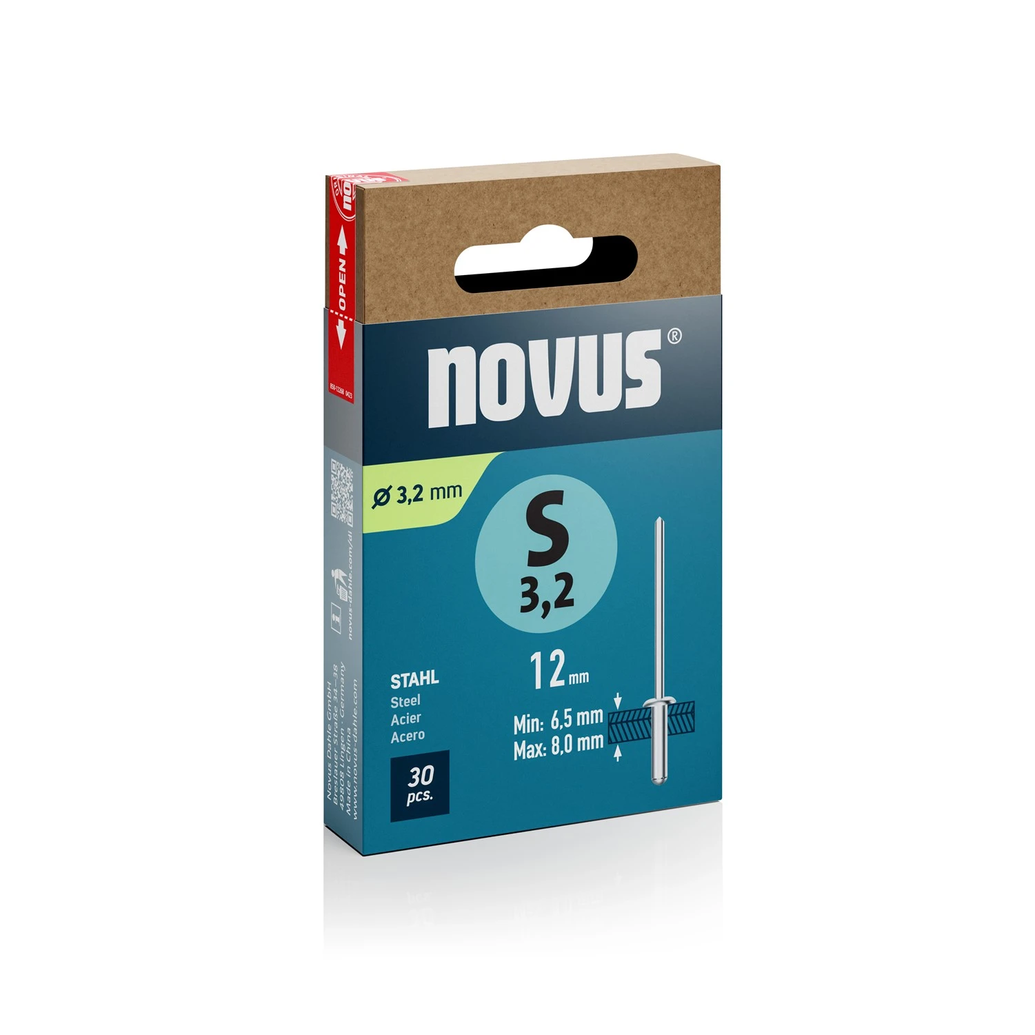 Novus Blindklinknagel S3,2x12 mm Staal (30 stuks)