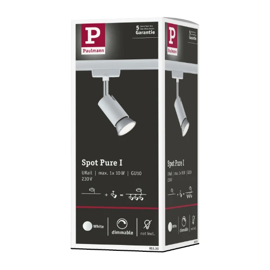 Paulmann URail Spot Pure I 10W GU10 dimbaar wit/chroom