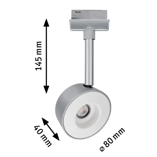Paulmann URail LED-spot Pellet 6,7W 2700K dimbaar chroom mat