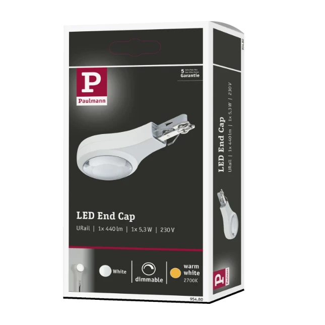 Paulmann URail LED Eindkap verbinding 5,8W dimbaar wit