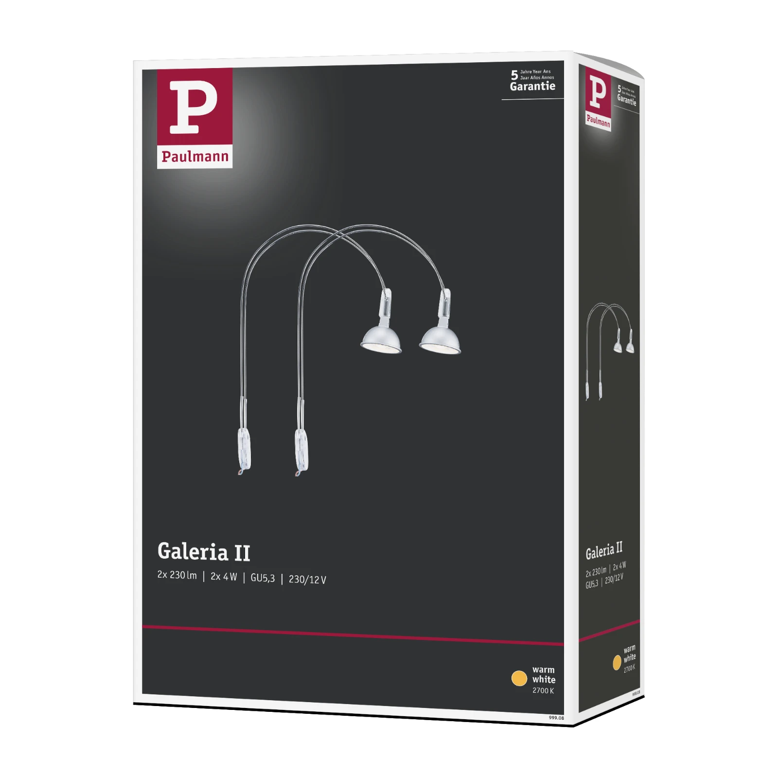 Paulmann LED-spiegellamp Galeria Assistent II 2x4W chroom