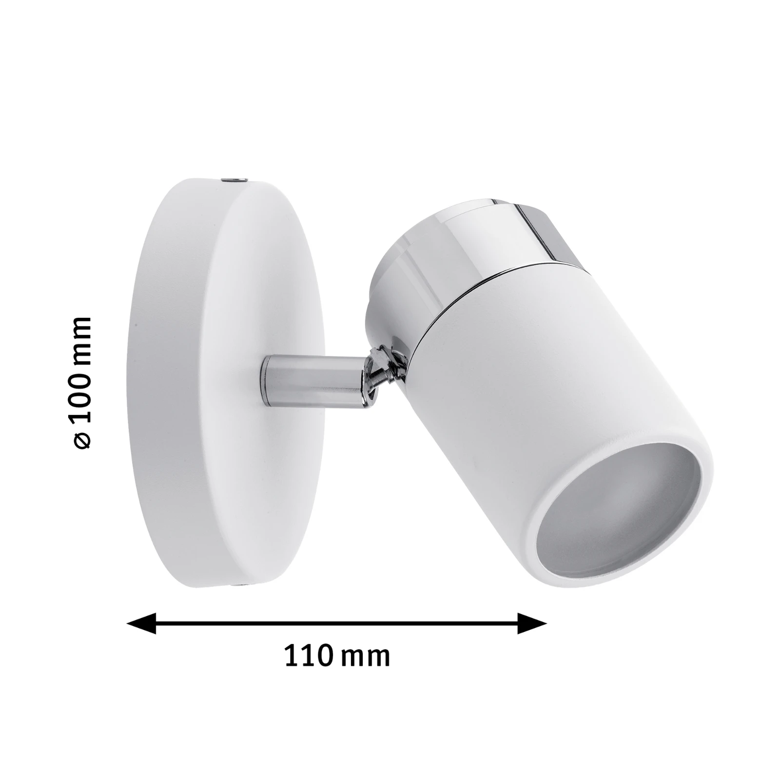 Paulmann Spotlight Zyli IP44 10W GU10 dimbaar wit - 1-spot