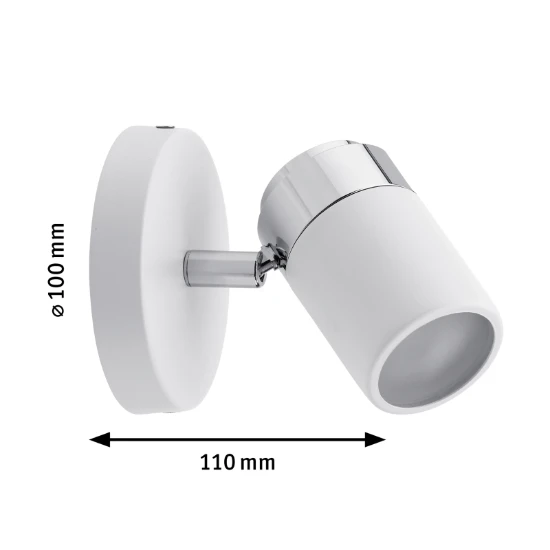 Paulmann Spotlight Zyli IP44 10W GU10 dimbaar wit - 1-spot
