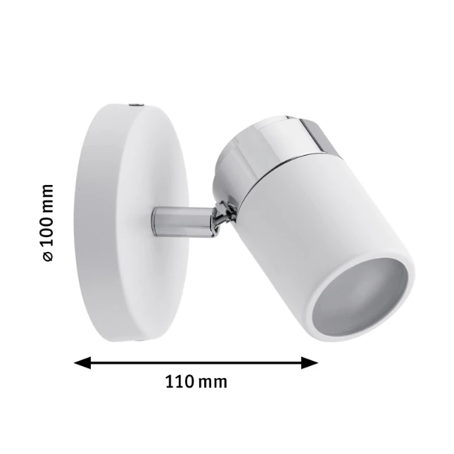 Paulmann Spotlight Zyli IP44 10W GU10 dimbaar wit - 1-spot