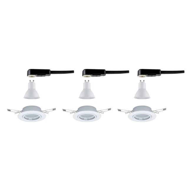 Paulmann LED-inbouwlamp Nova bassiset 6,5W GU10 wit O78mm - 3-spots