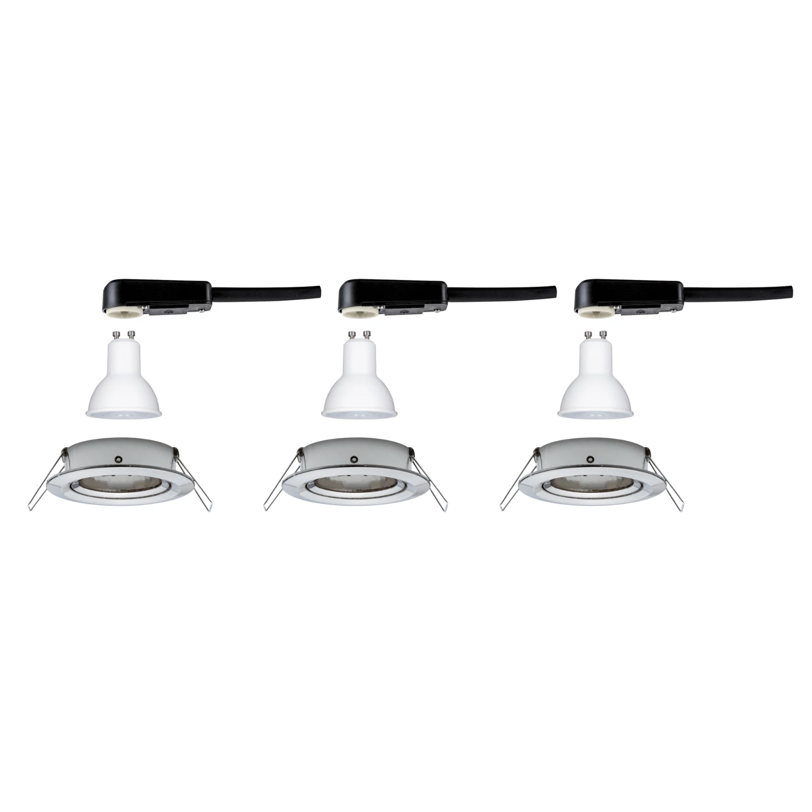 Paulmann LED-inbouwspot Nova 6,5W GU10 staal O84mm - 3-spots