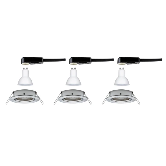 Paulmann LED-inbouwspot Nova 6,5W GU10 staal O84mm - 3-spots
