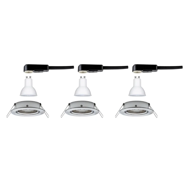 Paulmann LED-inbouwspot Nova 6,5W GU10 staal O84mm - 3-spots